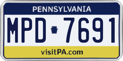 PA license plate MPD7691