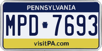 PA license plate MPD7693