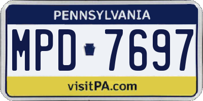 PA license plate MPD7697