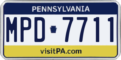 PA license plate MPD7711