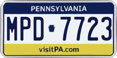 PA license plate MPD7723