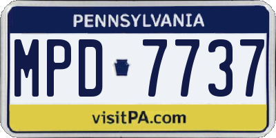 PA license plate MPD7737