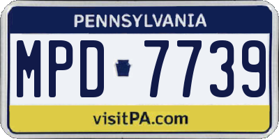 PA license plate MPD7739