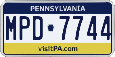PA license plate MPD7744