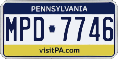 PA license plate MPD7746