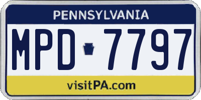 PA license plate MPD7797