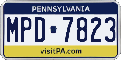 PA license plate MPD7823