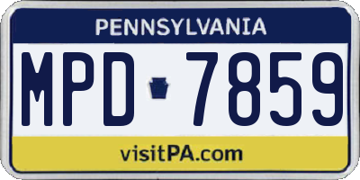 PA license plate MPD7859