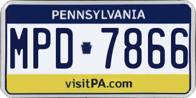 PA license plate MPD7866