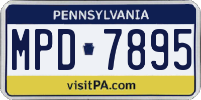 PA license plate MPD7895