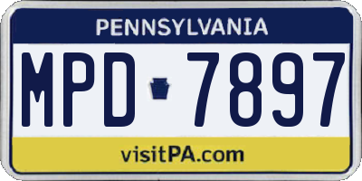 PA license plate MPD7897