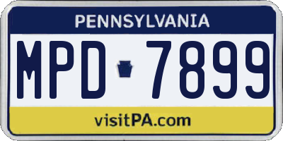 PA license plate MPD7899