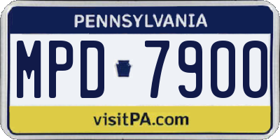 PA license plate MPD7900