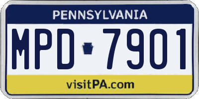 PA license plate MPD7901