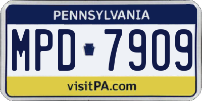 PA license plate MPD7909