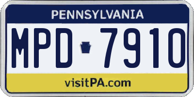 PA license plate MPD7910