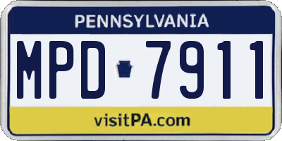 PA license plate MPD7911