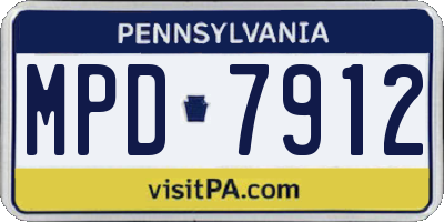 PA license plate MPD7912