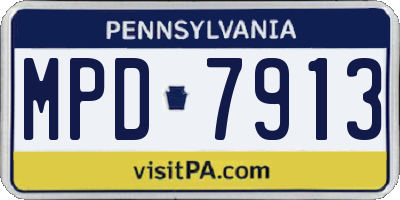 PA license plate MPD7913