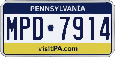 PA license plate MPD7914