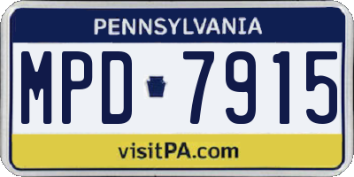 PA license plate MPD7915