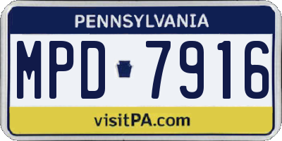 PA license plate MPD7916