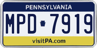 PA license plate MPD7919