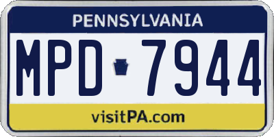 PA license plate MPD7944
