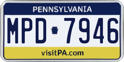 PA license plate MPD7946