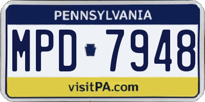 PA license plate MPD7948
