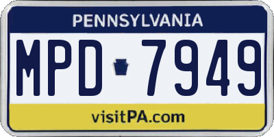 PA license plate MPD7949
