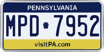 PA license plate MPD7952