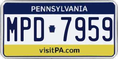 PA license plate MPD7959