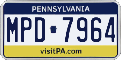 PA license plate MPD7964