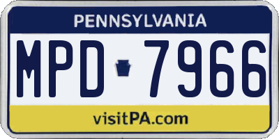 PA license plate MPD7966