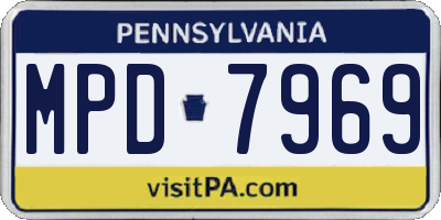 PA license plate MPD7969