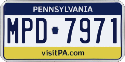 PA license plate MPD7971
