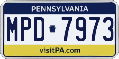 PA license plate MPD7973