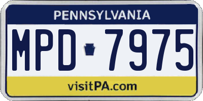 PA license plate MPD7975