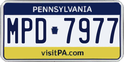PA license plate MPD7977