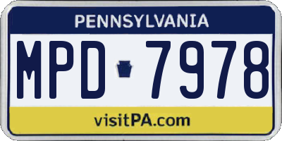 PA license plate MPD7978