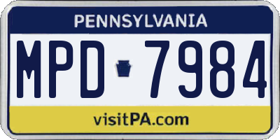 PA license plate MPD7984