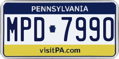 PA license plate MPD7990