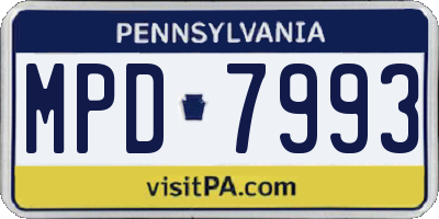 PA license plate MPD7993
