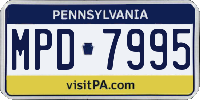 PA license plate MPD7995