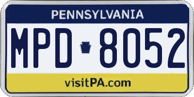 PA license plate MPD8052
