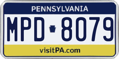 PA license plate MPD8079