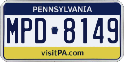 PA license plate MPD8149