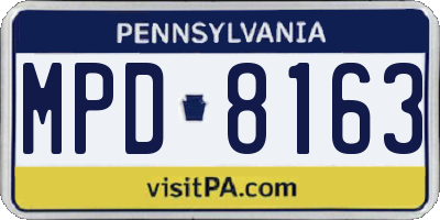 PA license plate MPD8163