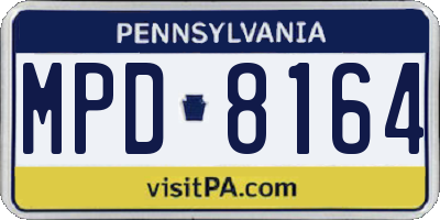 PA license plate MPD8164
